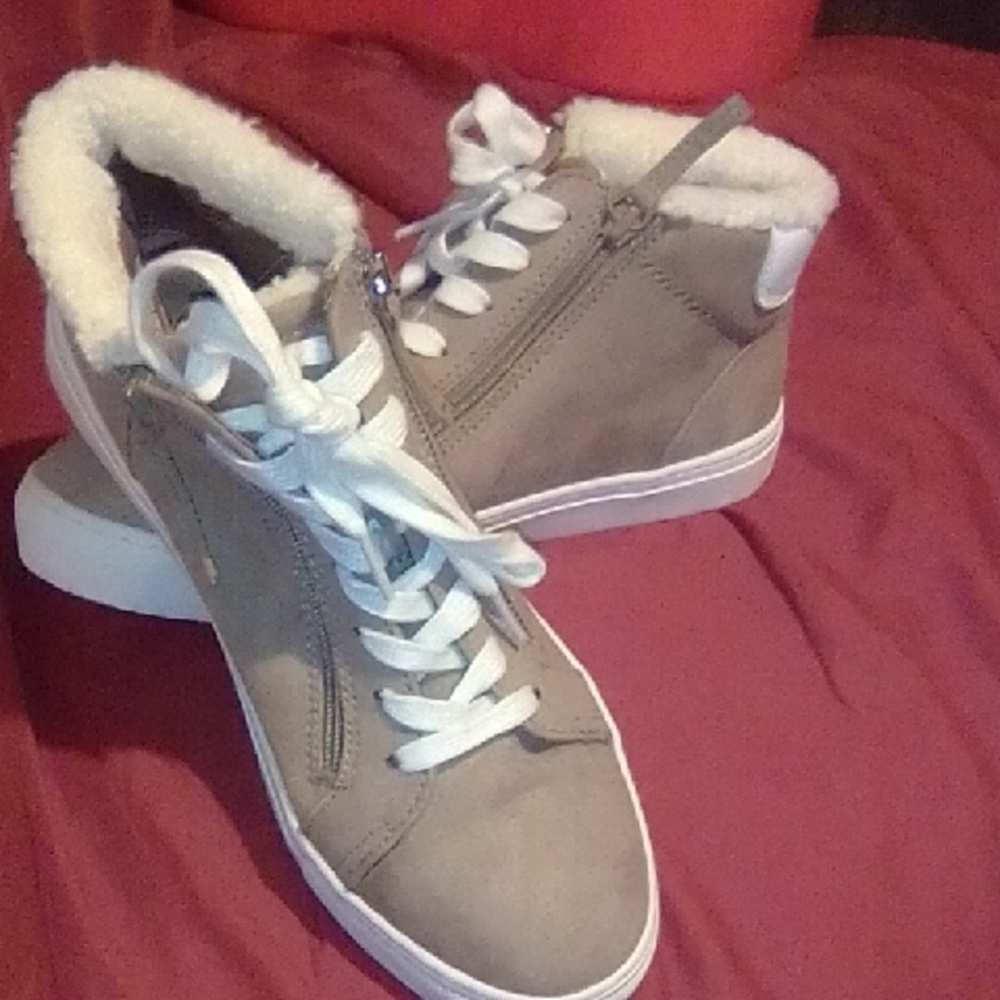 Women's Tan High-Top Sneakers